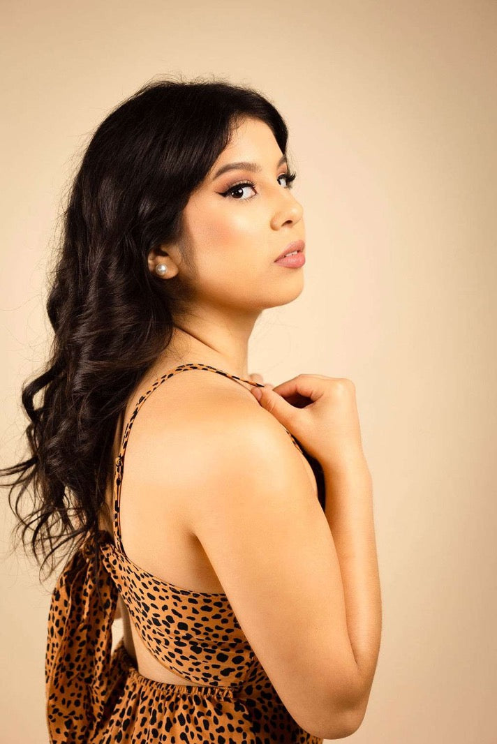 Spaghetti Strap Leopard Long Dress