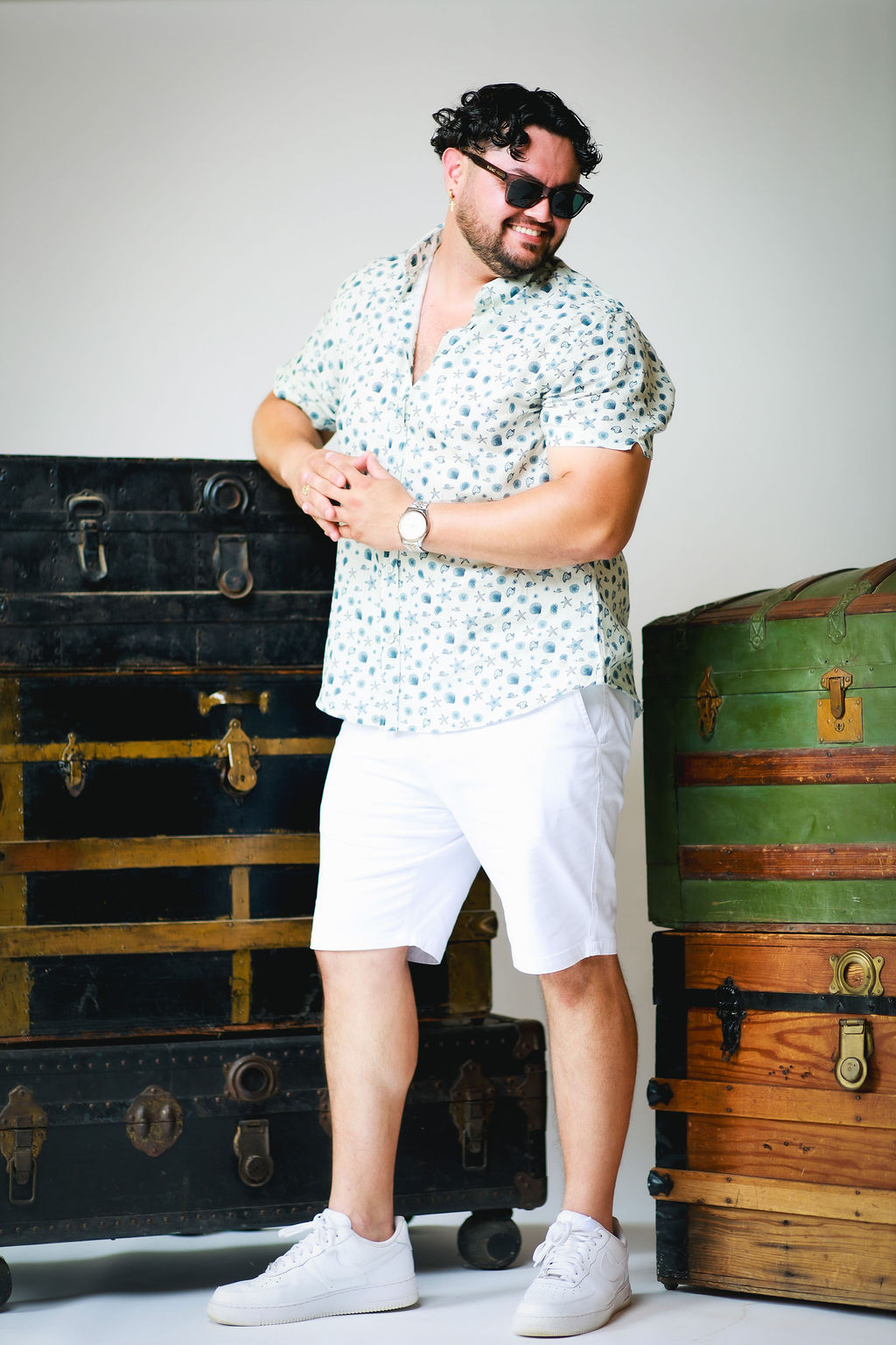 Classic Crisp White Flat-Front Shorts