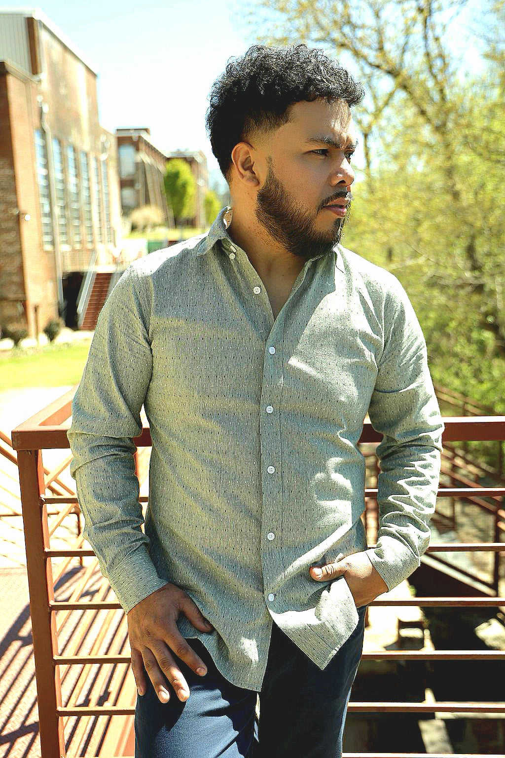 The Sage Slim-Fit Textured Button-Down