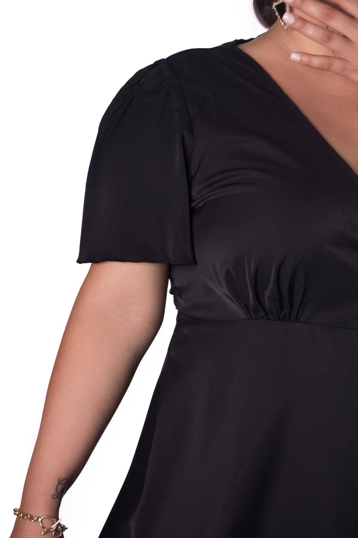 Plus Size Elegant Slit Tie Slim Fit Dress