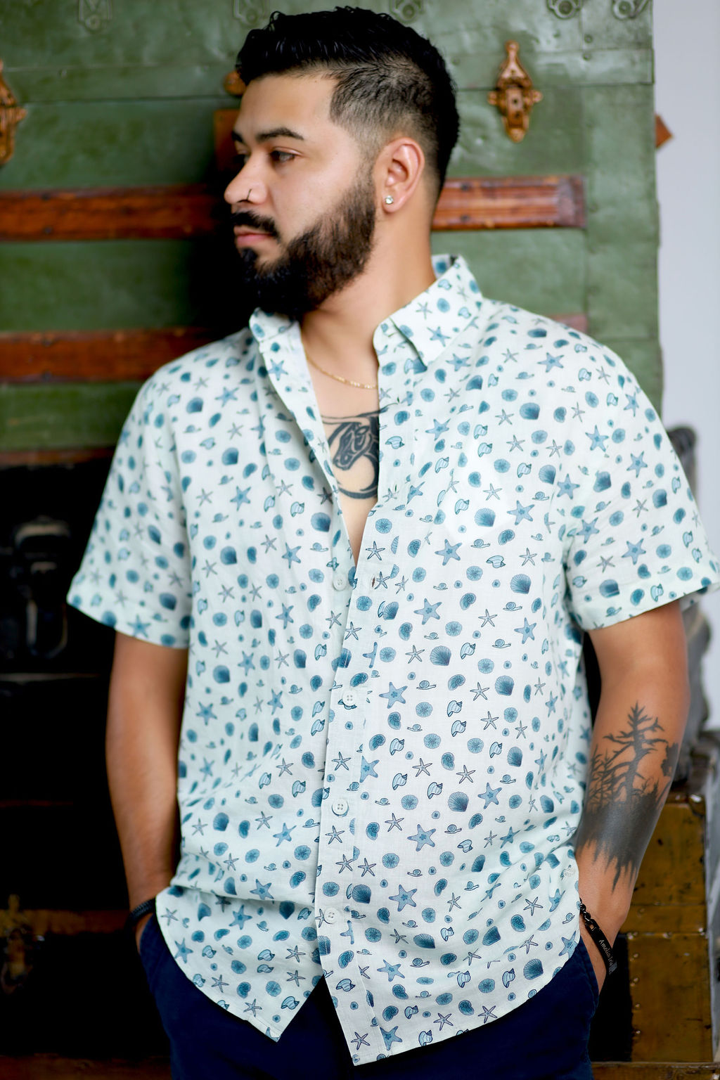 Coastal Breeze Short-sleeve Button-down