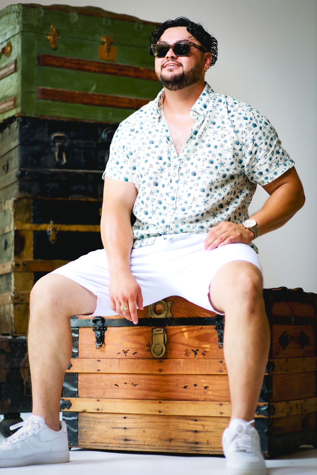 Classic Crisp White Flat-Front Shorts