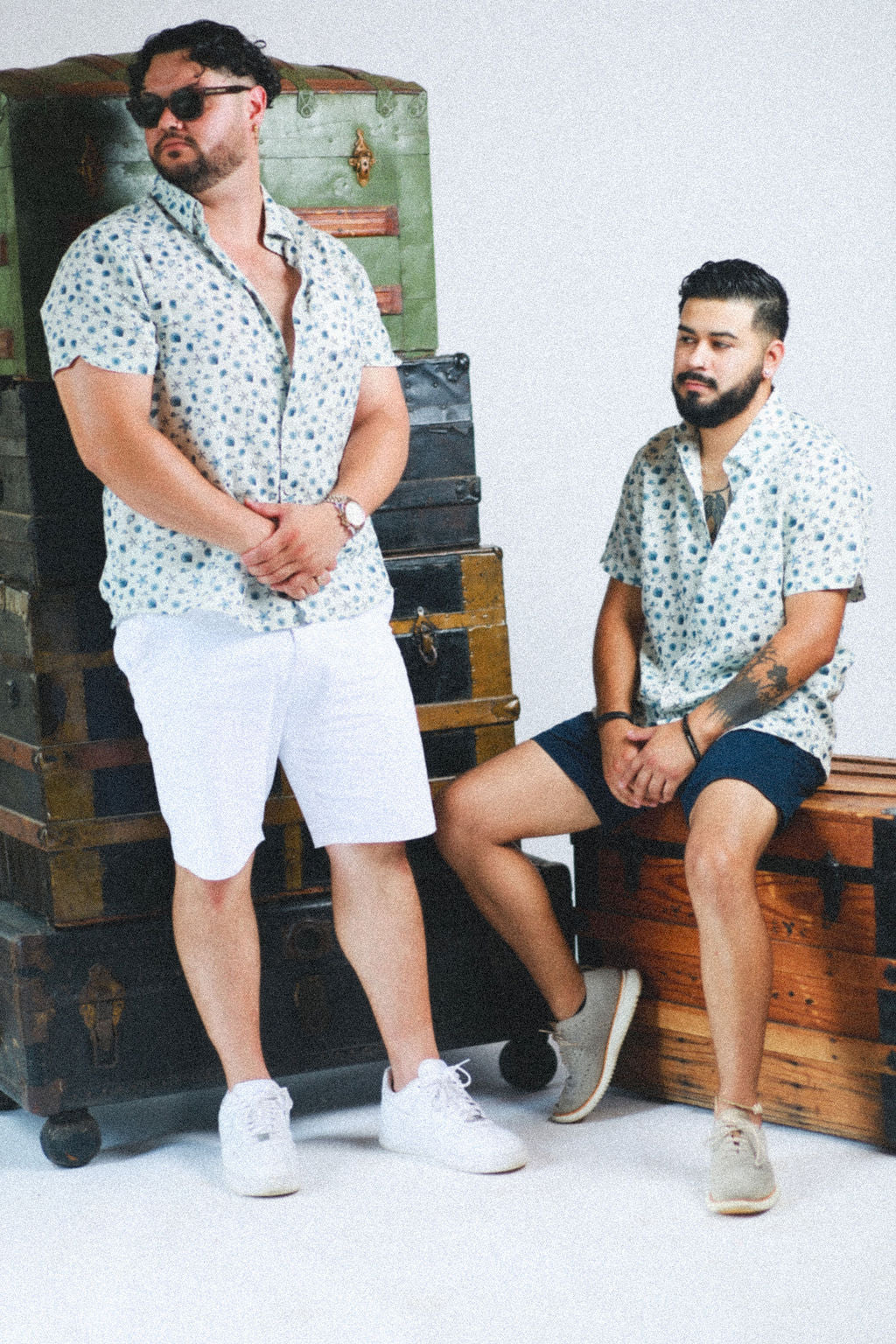 Classic Crisp White Flat-Front Shorts