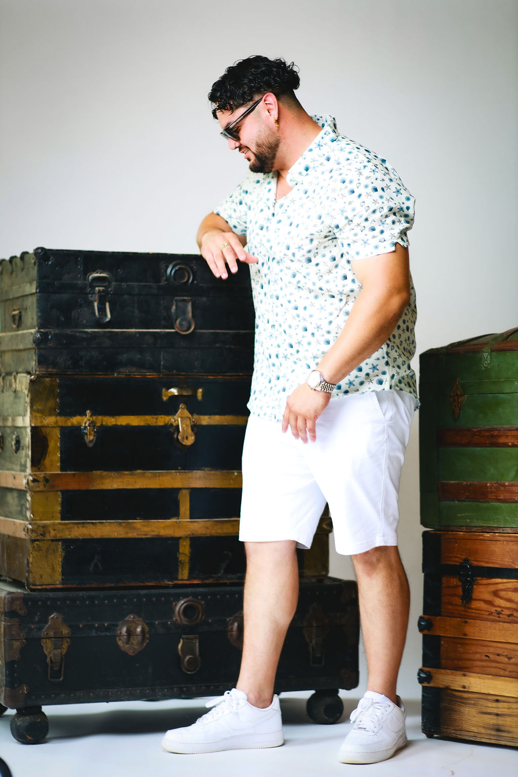 Classic Crisp White Flat-Front Shorts